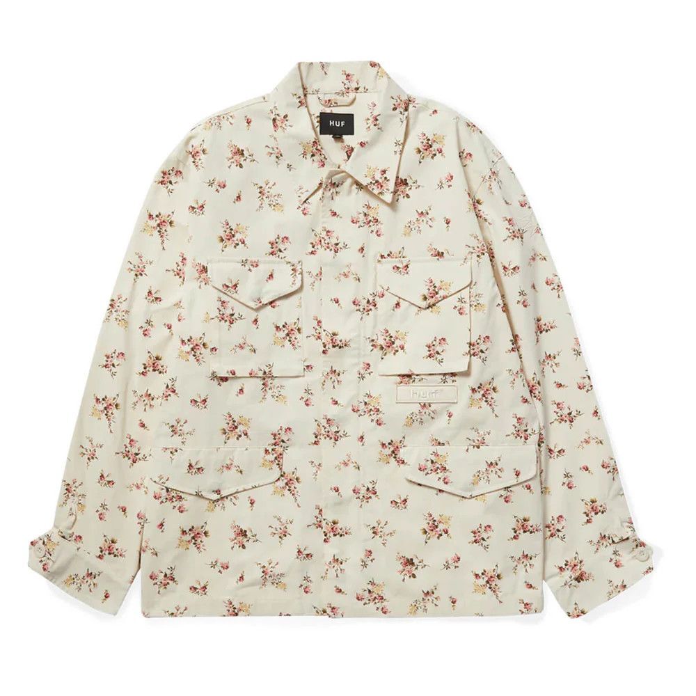 HUF Field Floral Button-Down Jacket Cream Mens M